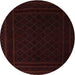 Round Traditional Black Brown Southwestern Rug, tr2664