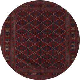 Square Machine Washable Traditional Burgundy Brown Rug, wshtr2667