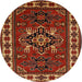 Round Traditional Light Brown Persian Rug, tr266