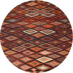 Square Machine Washable Traditional Saffron Red Rug, wshtr2671