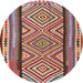 Round Traditional Sage Green Southwestern Rug, tr2674