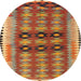 Round Traditional Gold Southwestern Rug, tr2675