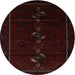 Round Traditional Mid Gray Persian Rug, tr2677