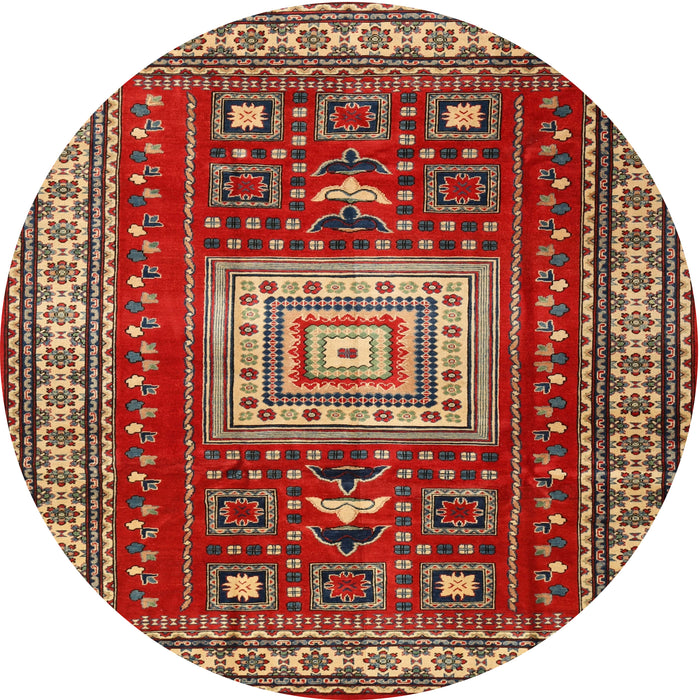 Square Machine Washable Traditional Tomato Red Rug, wshtr2678