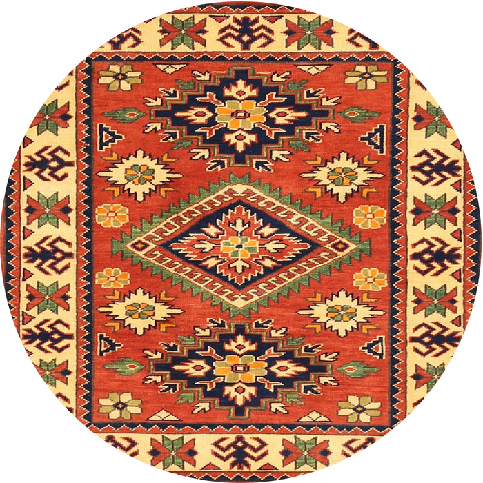 Square Machine Washable Traditional Orange Rug, wshtr267