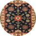 Square Machine Washable Traditional Peru Brown Rug, wshtr2681