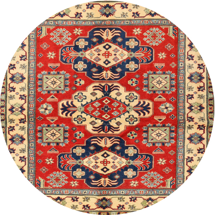 Round Traditional Fire Brick Red Persian Rug, tr2686