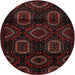Round Traditional Chocolate Brown Persian Rug, tr2687