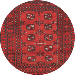 Square Machine Washable Traditional Brown Red Rug, wshtr2690