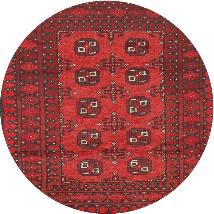 Square Machine Washable Traditional Brown Red Rug, wshtr2690