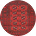 Round Traditional Brown Red Persian Rug, tr2690