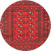 Round Traditional Red Persian Rug, tr2691