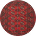 Round Traditional Dark Sienna Brown Persian Rug, tr2692