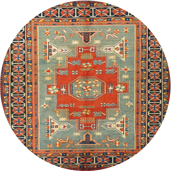 Round Traditional Brown Red Persian Rug, tr2694