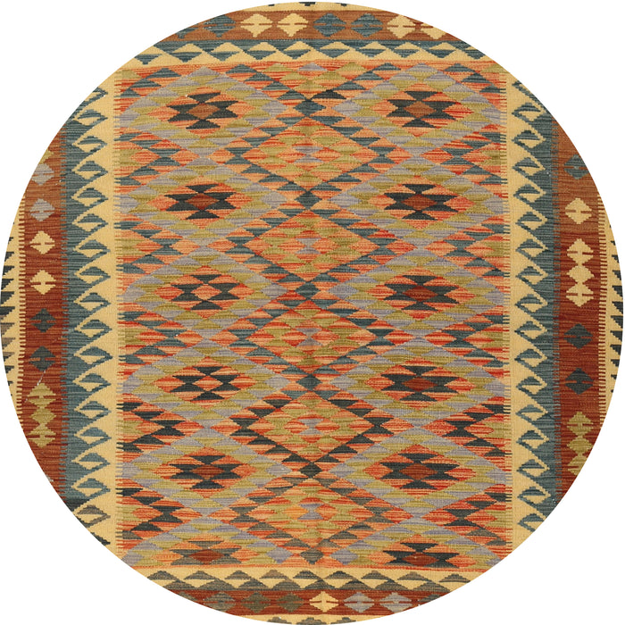 Round Traditional Gold Southwestern Rug, tr2696