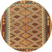 Round Traditional Gold Southwestern Rug, tr2696