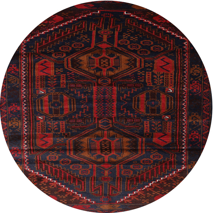 Round Traditional Bakers Brown Persian Rug, tr2698