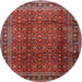 Round Traditional Orange Salmon Pink Persian Rug, tr2699