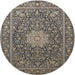 Round Traditional Burgundy Brown Persian Rug, tr269
