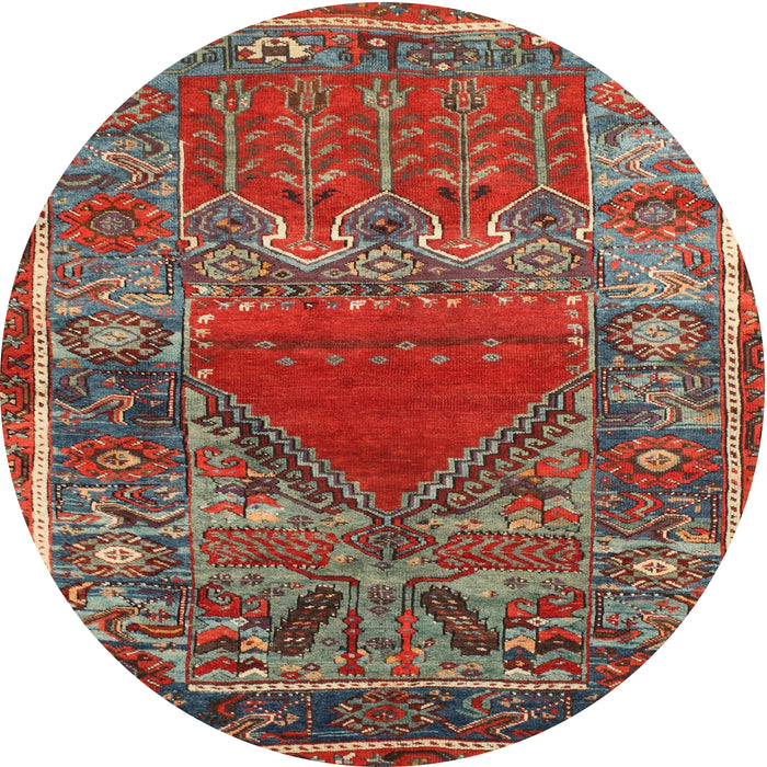 Round Traditional Khaki Green Persian Rug, tr26