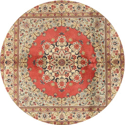 Square Machine Washable Traditional Chestnut Red Rug, wshtr2704