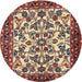 Square Machine Washable Traditional Brown Red Rug, wshtr2709