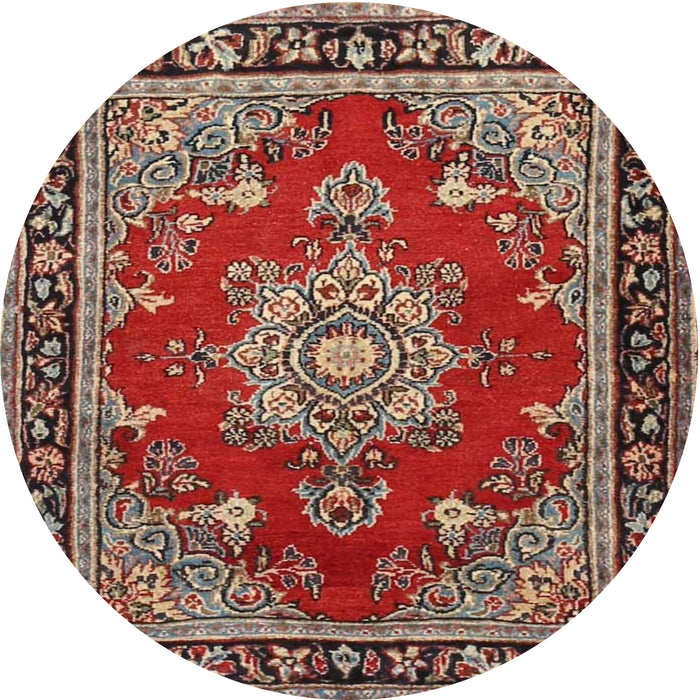 Round Traditional Red Persian Rug, tr2710