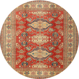 Round Traditional Metallic Gold Persian Rug, tr2712