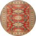 Round Traditional Metallic Gold Persian Rug, tr2712