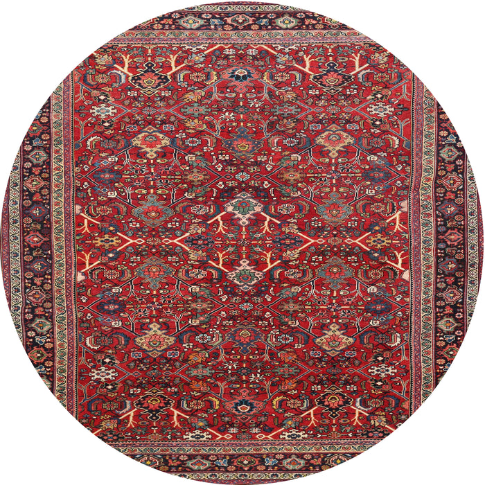 Square Machine Washable Traditional Dark Almond Brown Rug, wshtr271