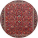 Round Traditional Dark Almond Brown Persian Rug, tr271
