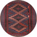 Round Traditional Saffron Red Persian Rug, tr2722