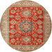 Square Machine Washable Traditional Red Rug, wshtr2724