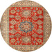 Round Traditional Red Persian Rug, tr2724