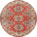 Round Traditional Red Persian Rug, tr2726