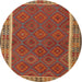 Round Traditional Red Southwestern Rug, tr2728