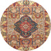 Square Machine Washable Traditional Sandy Brown Rug, wshtr272