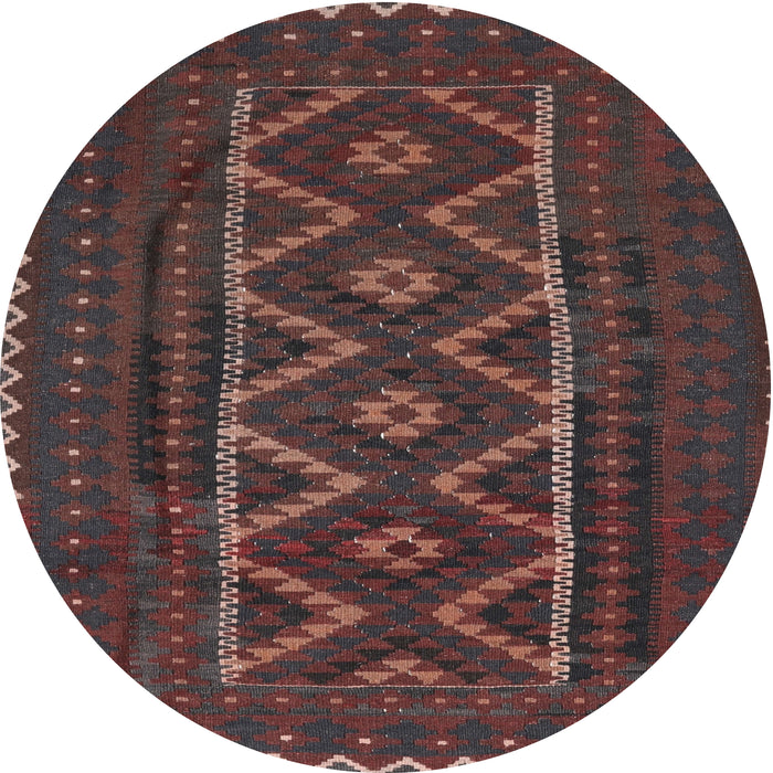 Round Traditional Rosy Purple Southwestern Rug, tr2730