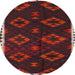 Round Traditional Red Southwestern Rug, tr2731