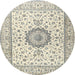 Round Traditional Sage Green Medallion Rug, tr2733