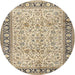 Round Traditional Brown Persian Rug, tr2734