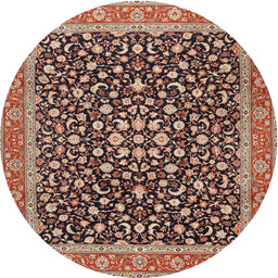 Square Machine Washable Traditional Vermilion Red Rug, wshtr2735