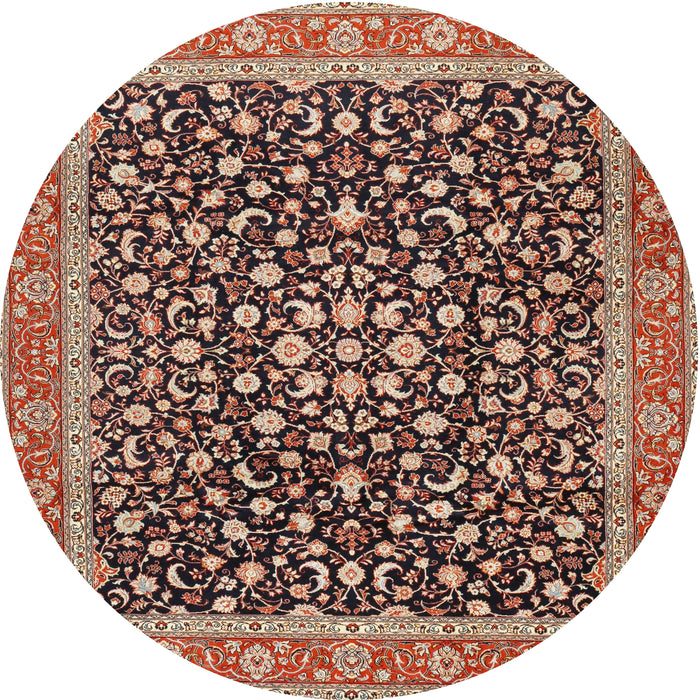 Square Machine Washable Traditional Vermilion Red Rug, wshtr2735