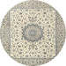 Square Machine Washable Traditional Sage Green Rug, wshtr2736