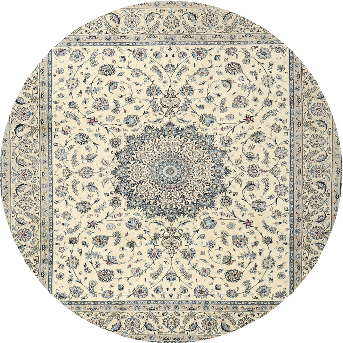 Round Traditional Sage Green Medallion Rug, tr2736