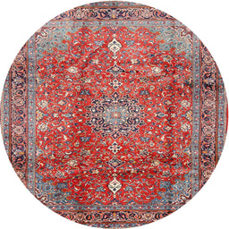Square Machine Washable Traditional Red Rug, wshtr2737