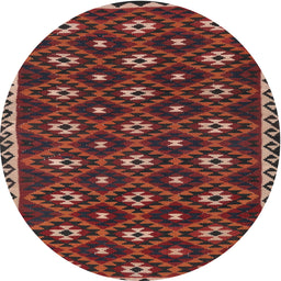 Square Machine Washable Traditional Saffron Red Rug, wshtr2738