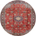 Round Traditional Camel Brown Persian Rug, tr2739