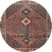 Round Traditional Camel Brown Persian Rug, tr2740