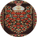 Round Traditional Deep Red Persian Rug, tr2743